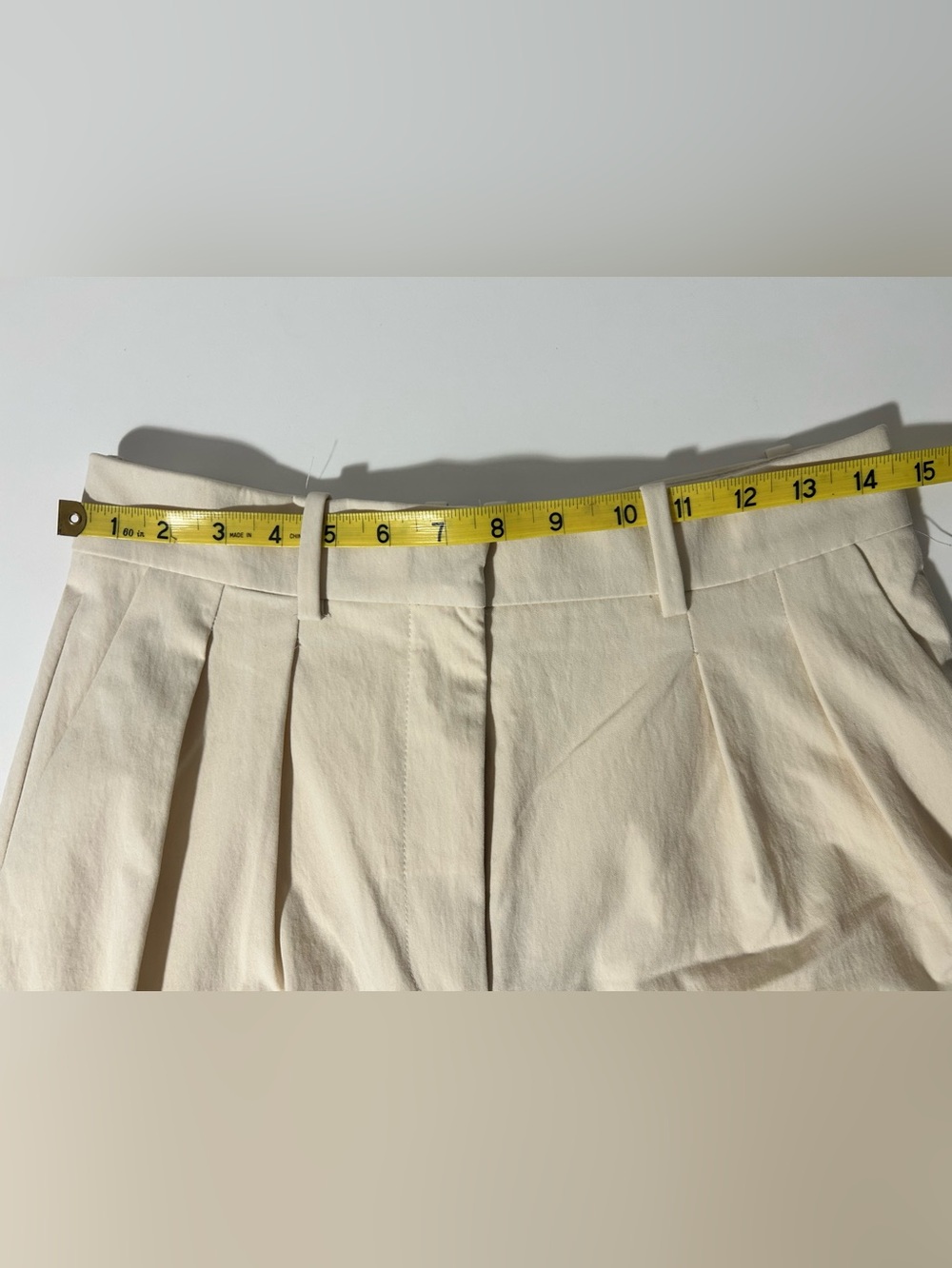 Zara Wide Leg Pants in Light Cream Zip Closure Front pockets Size M - Picture 12 of 13